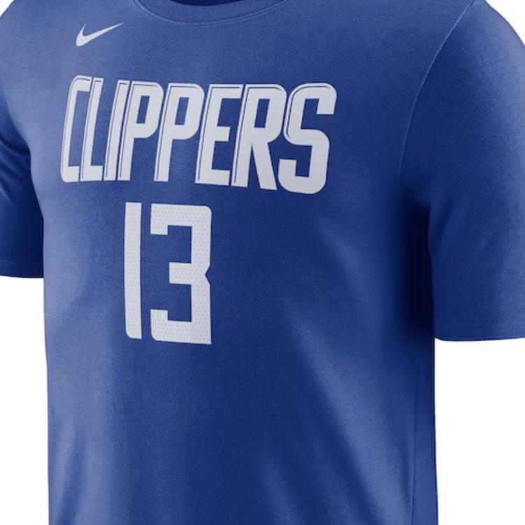 Nike X NBA Collaboration LA Clippers Icon Paul George Comfortable Casual Sports Short Sleeve Basketball Shirt Men tops Royal-Blue DR6379-497