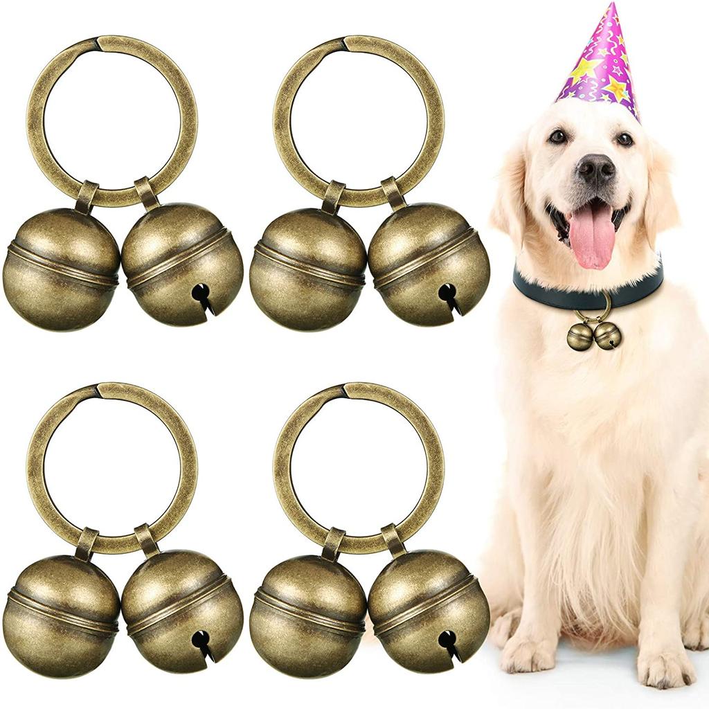 Cat Dog Collar Brass Bells Collar Dog Charm Bronze Bells Pet Pendant Key Rings Collars Necklace Christmas Tree Jingling Bells