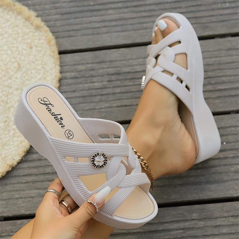 New Summer Style Comfortable and Wear-resistant Casual Open-toe Elegant and Fashionable Women's fish mouth slippers