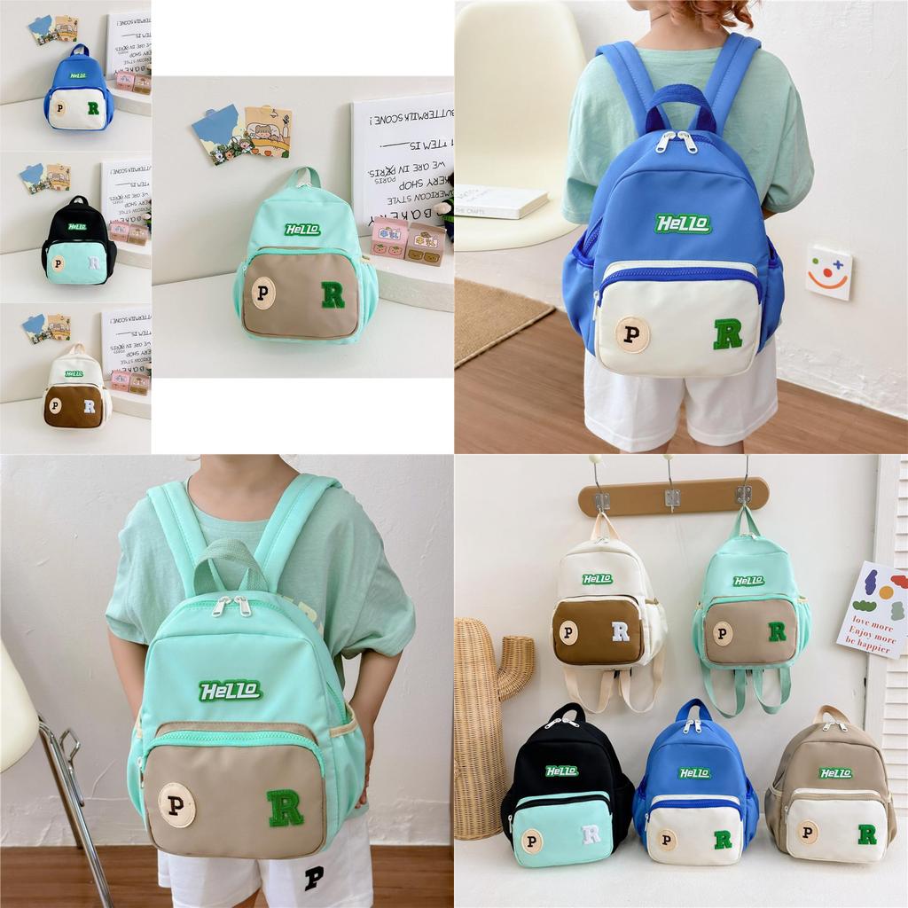 New Trendy Kids Nylon Backpack Colorful Letters Cute Casual School Bag