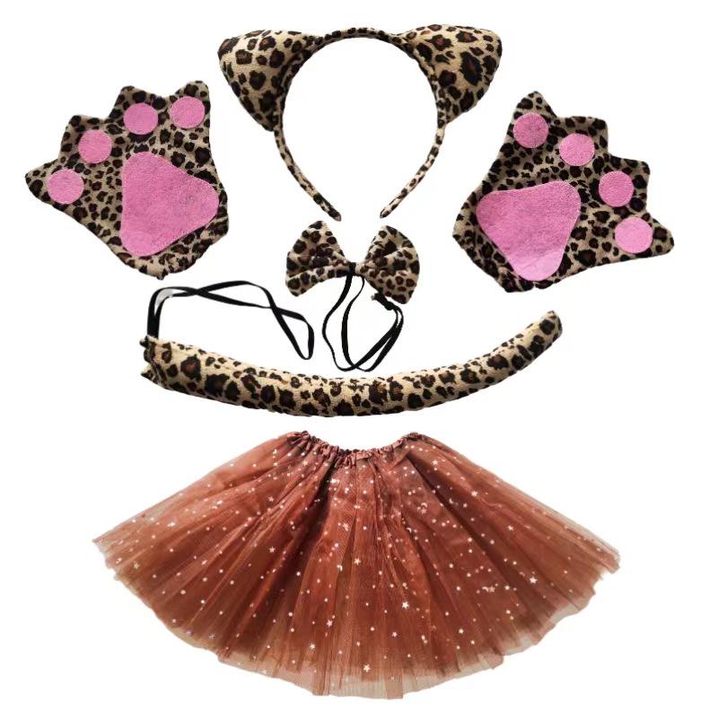 

Leopard Print Cat Ear Headband - Cute Halloween Cosplay Costume Accessory for Adults.