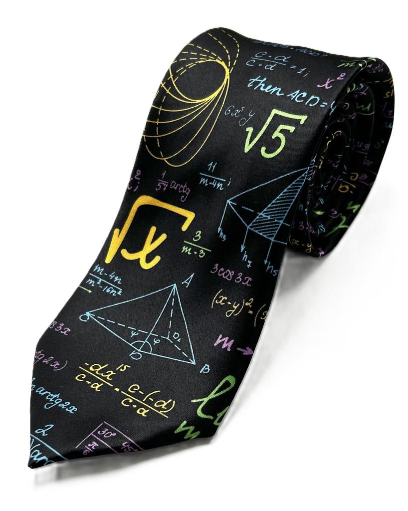 [HANG OVER] [A Must-see for Physics and Math Enthusiasts] Mathematical Formula Tie, Scienceengineering, Geometric, Chalk Art Style, Silk-touch