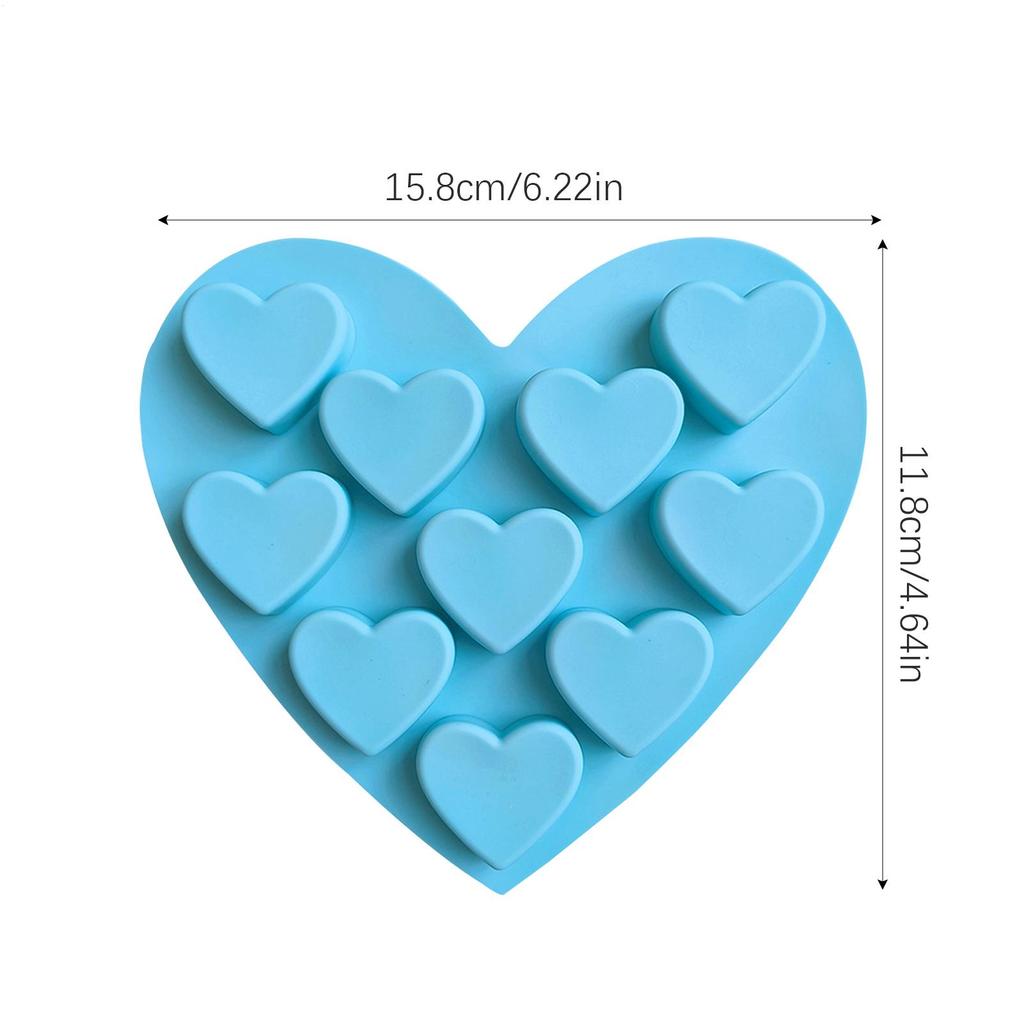10Cavity Small Love Shaped Silicone Candy Mould Chocolate Pudding Dessert Cake Baking Mould Kitchen Tool Candle Soap Making
