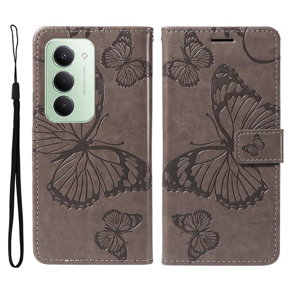 For Xiaomi Redmi 15 5G (Global) (169mm) Wallet Case Floral Butterfly Imprinted Leather Phone Cover Stand