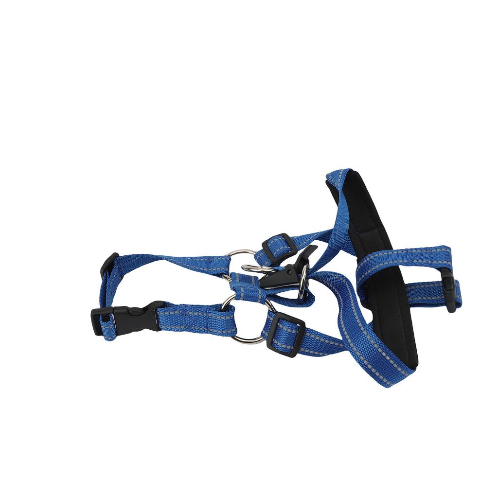 Dog Head Collar Dog Muzzle Leash Training Strap Reflective Adjustable Headcollar for Pet Blue S