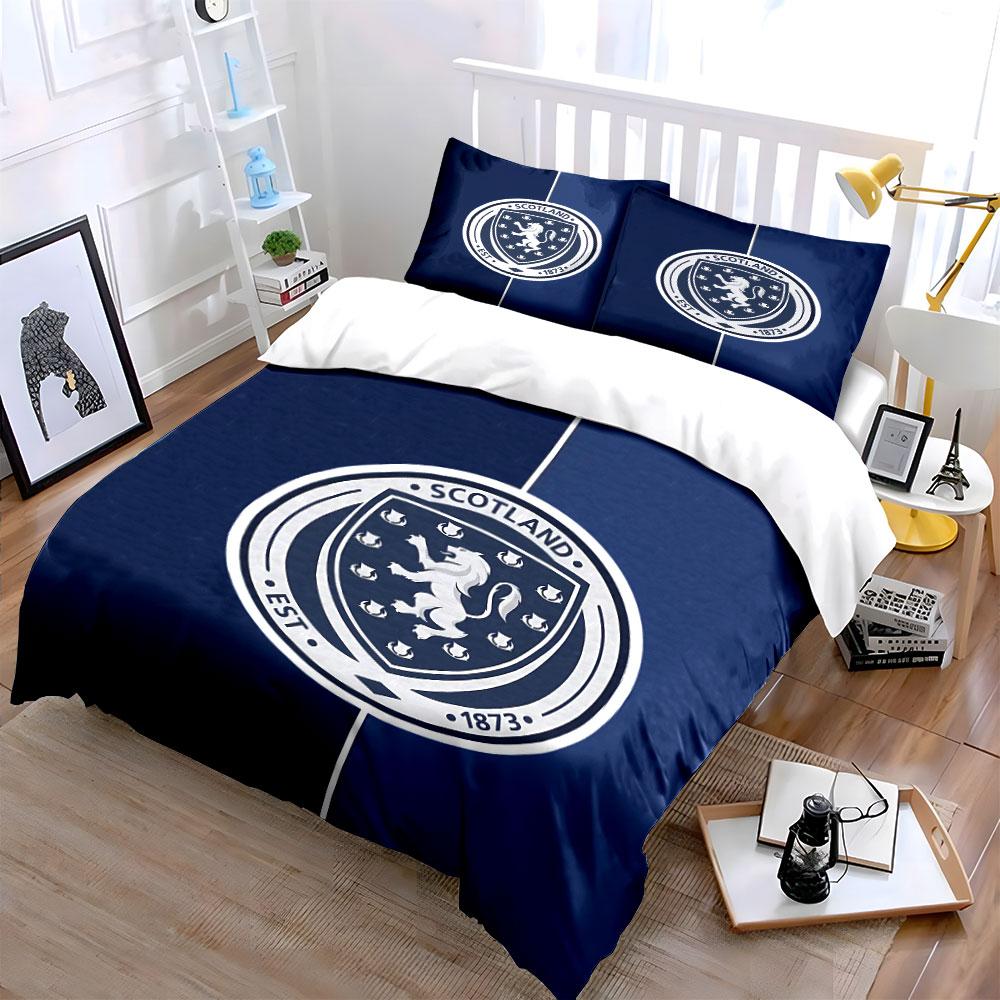 Set Biancheria da Letto Emblema Scozia Set Copripiumino Copripiumino Federe (1 * Copripiumino 2 * Federe, senza piumino)