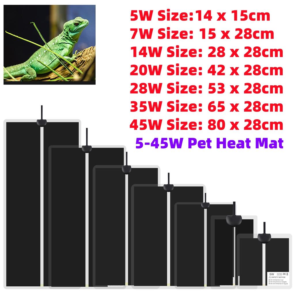1Pc Crawler Pet Heating Pad with Temperature Control Switch 5/7/14/20/28/35/45W Far Infrared PET Reptile Fish Tank Heating Mat