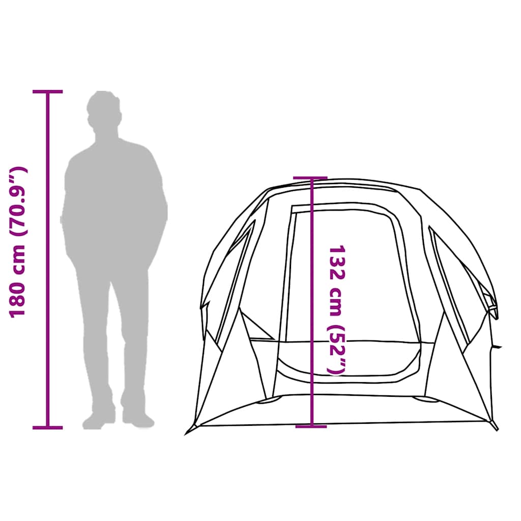 4 Person Camping Tent Green Waterproof