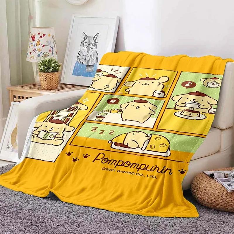 Pom Pom Purin Dog Cartoon Blanket for Sofa Cute Soft Flannel Throw Fluffy Bed Blanket New Born Winter Blanket Girl Kids Gift