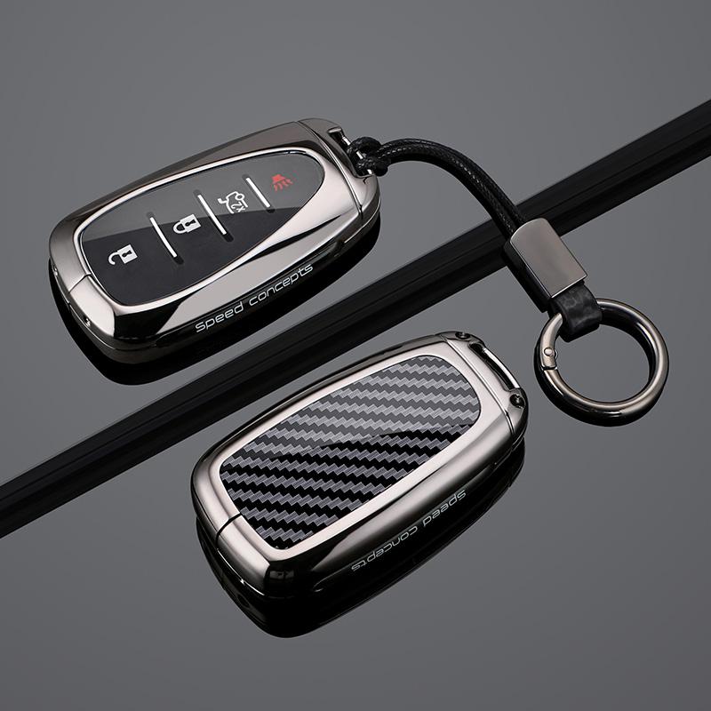 Car Key Fob Cover Metal Protective Shell Case for Chevrolet Camaro Cruze Malibu 2016/17/18/19 2020 Smart Remote Key Bag