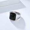 2026 Natural Gemstone Square Tiger's Eye Stone Ring Men's Personality High Sense Fashion Smooth Hand Jewelry