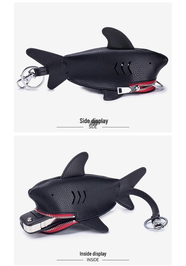Creative Leather Shark Key Case & Pendant
