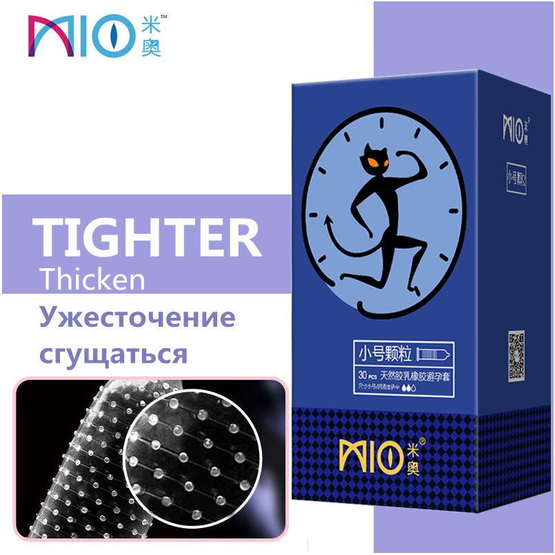 MIO 30pcs Small Size Tighter Thicker Condom Delay Ejaculation Big Particle Stimulation Condoms
