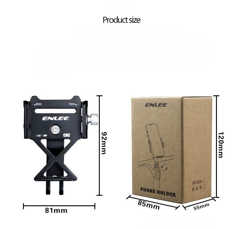 ENLEE Bicycle Handle Vertical Cover Mobile Phone Holder, Mountain Road Bike Enlarged Non-slip Fixed Navigation Metal Bracket