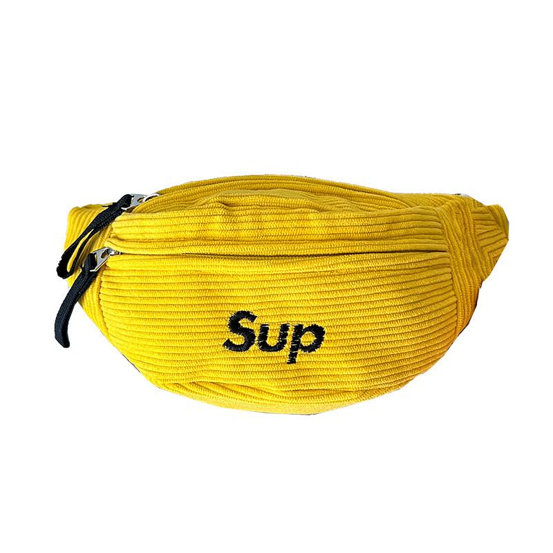 Stylish Corduroy Children's Chest Bag For Boys And Girls With Trendy Letter Design