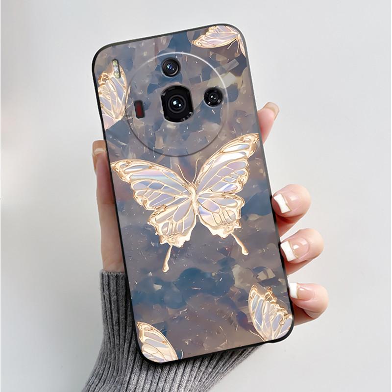 Printing Case For ZTE Nubia Z50S Pro 5G Funda ZTE Nubia Z60S Pro 5G Cover Soft Silicone Black Shell Cute Flower Cartoon Casing