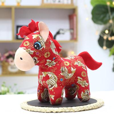 Ethnic Floral Plush Horse Doll - Zodiac Mascot & Home Decor Gift