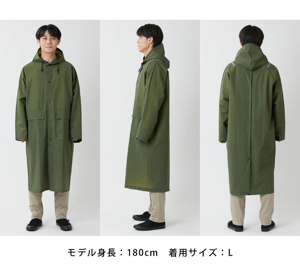 backpack long for commuting to work or EVA raincoat [Ametohare] Raincoat, compatible, length, school, AH-303 bag-in (mint green, M)