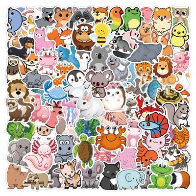 120 Waterproof Animal Cartoon Stickers for Kids - Perfect for Suitcases, Skateboards, and Refrigerators