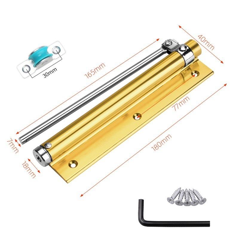 

Aluminum Alloy Door Closer Adjustable Force Automatic Door Closing Device Pulley Silent Suitable for Many Types of Doors. Gold