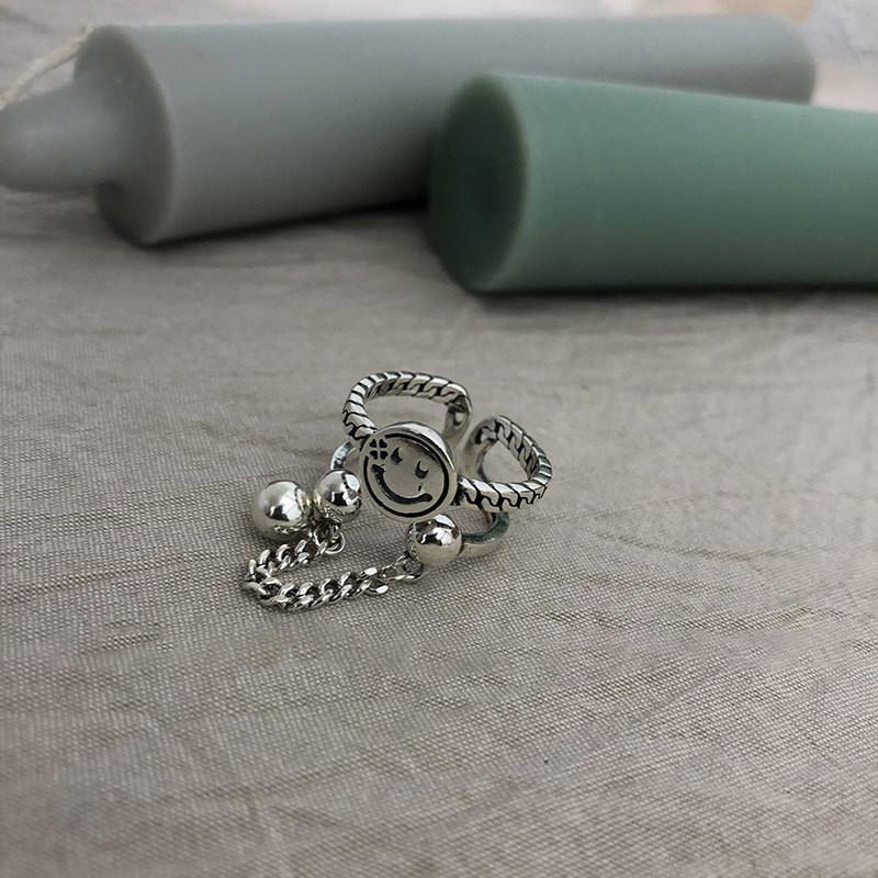 Stylish Korean 925 Silver Cross Twisted X Ring For Women Adjustable Fashion Accessory