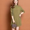 Mid-length Pullover Women's Solid-color Casual Knitted Sweater Dress Autumn and Winter Loose Large-sized Knitted Sweater