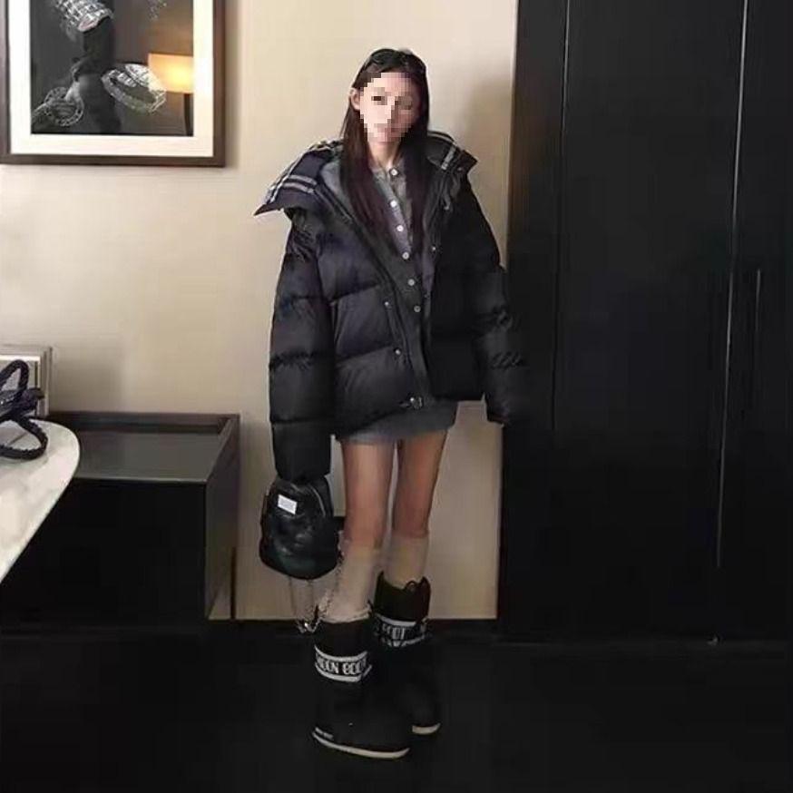 Damen Winter Kapuzenjacke Locker Geschnitten Kurz Baumwolle Abnehmbare Ärmel Koreanischer Stil Verdickt Gepolsterter Mantel. S 40-53 kg gray
