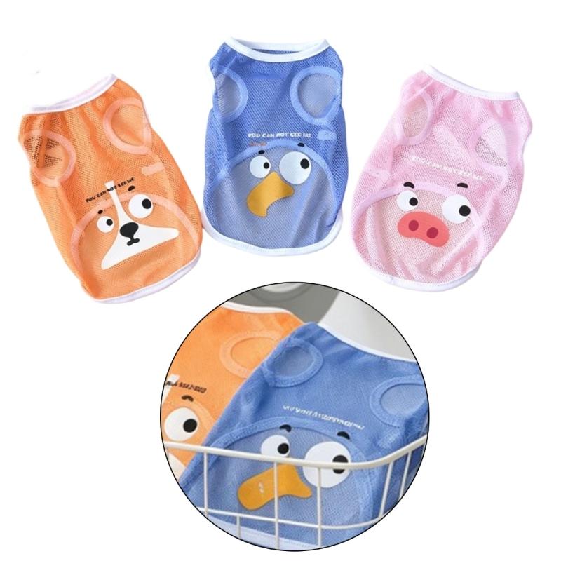 Dog Cooling Vest Breathable Fabric Summer Outdoor Hiking Walking Beach Activities Cartoon Prints Large Size