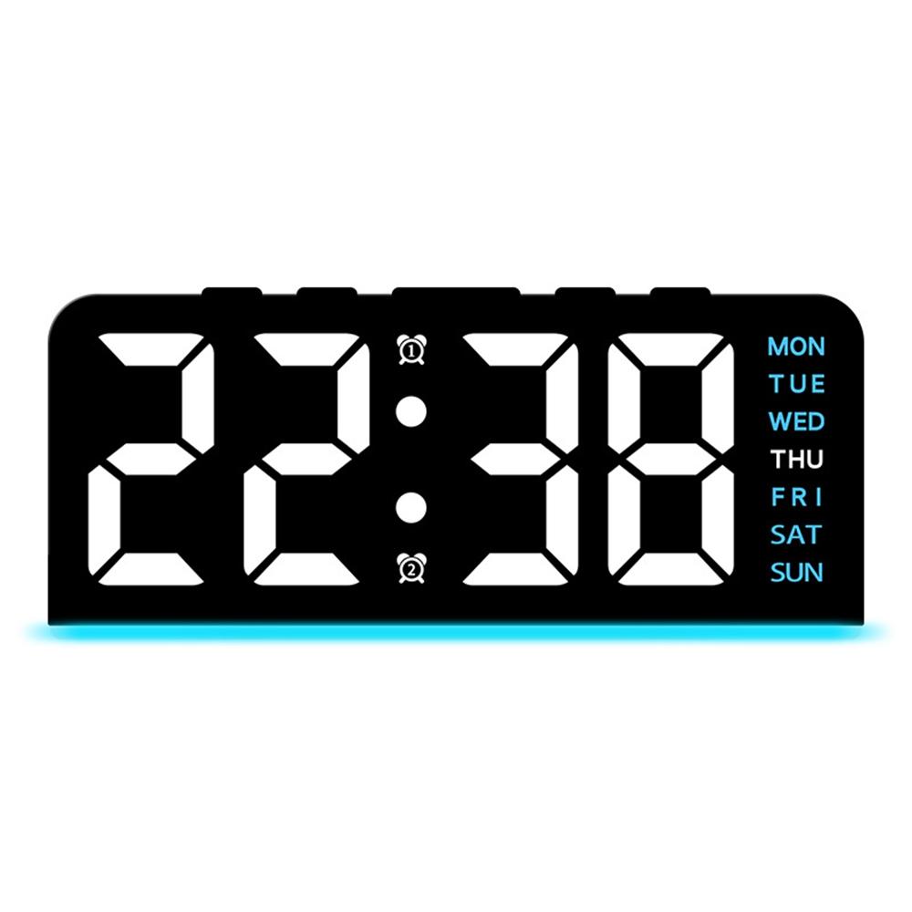 GH8033 LED Digital Clock Date Temperature Display Ambient Light Dual Alarm Smart Desktop Clock A