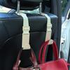 Amooca Headrest Hooks For Car Adjustable 4 Pack Vehicle Seat Back Organizer Storage Hanger Holder For Purse Bags Universal Fit With Clip Beige