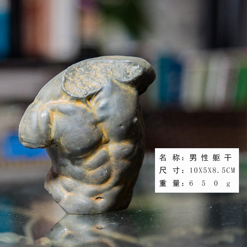 

Ancient Greek Male Torso European Art Desktop Decoration Imitation Cast Iron Figure Sculpture Tea Pet Figurine Statue Ornament
