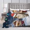 Cat Owl Funny Brainrot Christmas Blanket Soft Funny Plush Throw Blanket For Child Couch Chair Flannel Bedspread Bed Cover