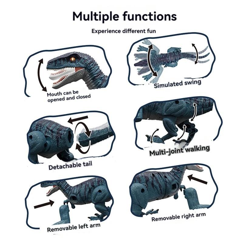 2.4Ghz 5-Channel Remote Control Dinosaur Toys For Kids Robot Walking Dinosaur Toys Simulation Velociraptor Gifts For Boys