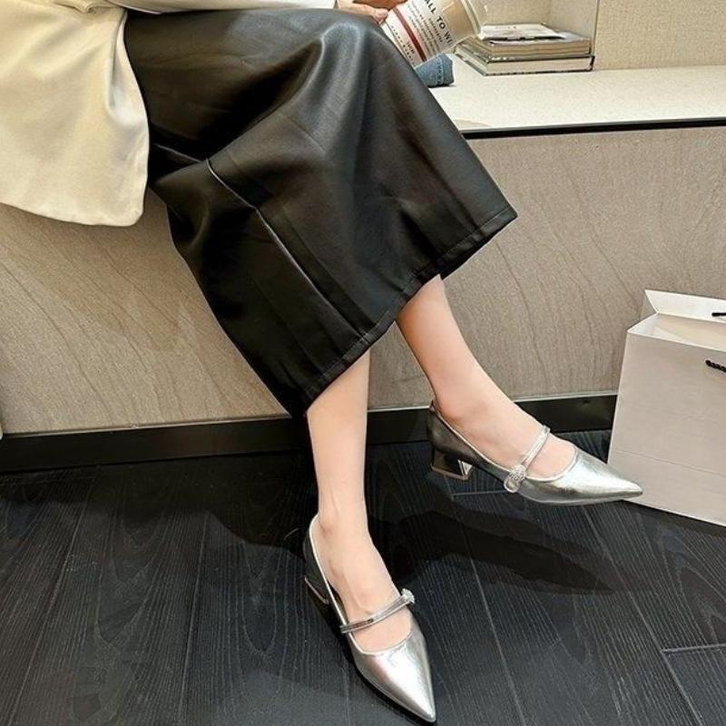Pointed Toe With Medium Heels Women's Mary Jane Shoes Spring and Autumn Ladies Pumps Quick Delivery High Quality Young Footwear
