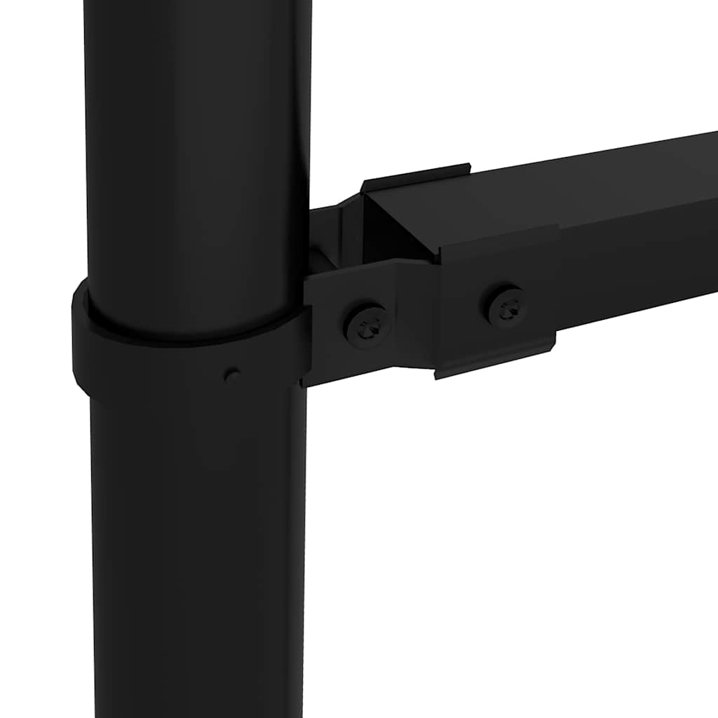 Spear Tipped Steel Garden Fence 359 X 125 Cm Black