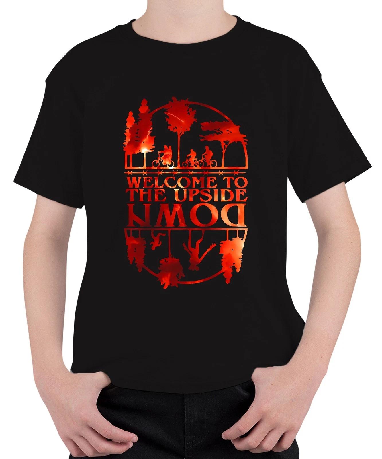 Welcome To The Upside Down Sci Fi 80er Retro Horror Stranger Unisex Kinder T-Shi S