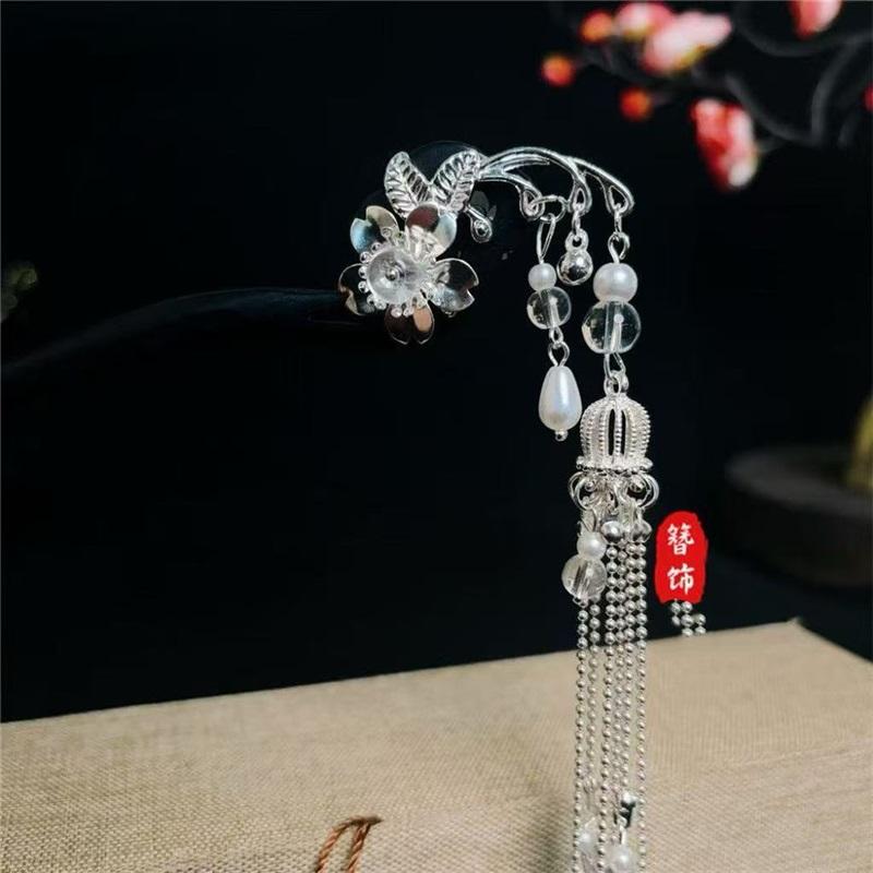 18cm Long Tassel Copper Coin Retro Hairpin Chinese Style Elegant Hair Stick Match Cheongsam Horse Face Skirt Women Ancient Style Hair Jewelry