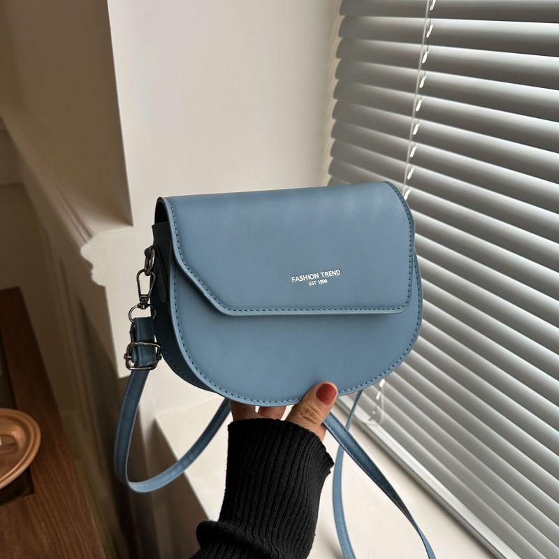 

Premium texture bag women s 2025 new Korean fashion shoulder women s bag Internet celebrity foreign style messenger bag saddle bag синій