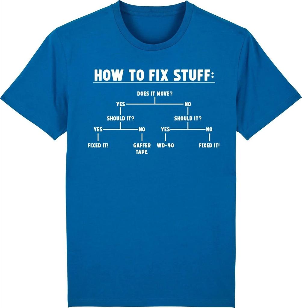 How To Fix Stuff Tshirt Funny Diy Man Diy Engineer Builder Shirt Meme Womens Gif Tee Streetwear Casual Short Sleeve Loose Tops