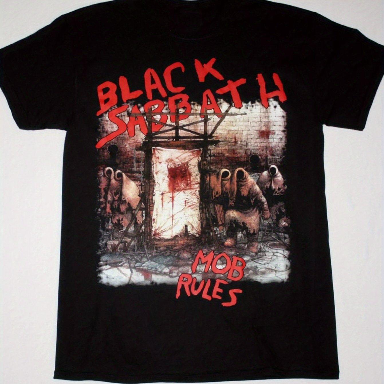Винтажная футболка Black Sabbath Mob Rules Tour 1981 года Хлопковая футболка Размеры S-4XL Графические футболки Мужская одежда S
