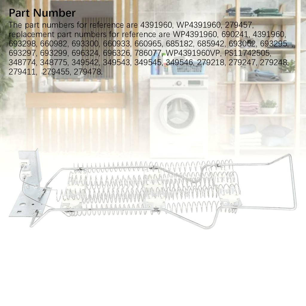 Dryer Heater 240V 5200W Cr Alloy Sturdy Easy Installation High Strength Dryer Heater Replacement for Dryer