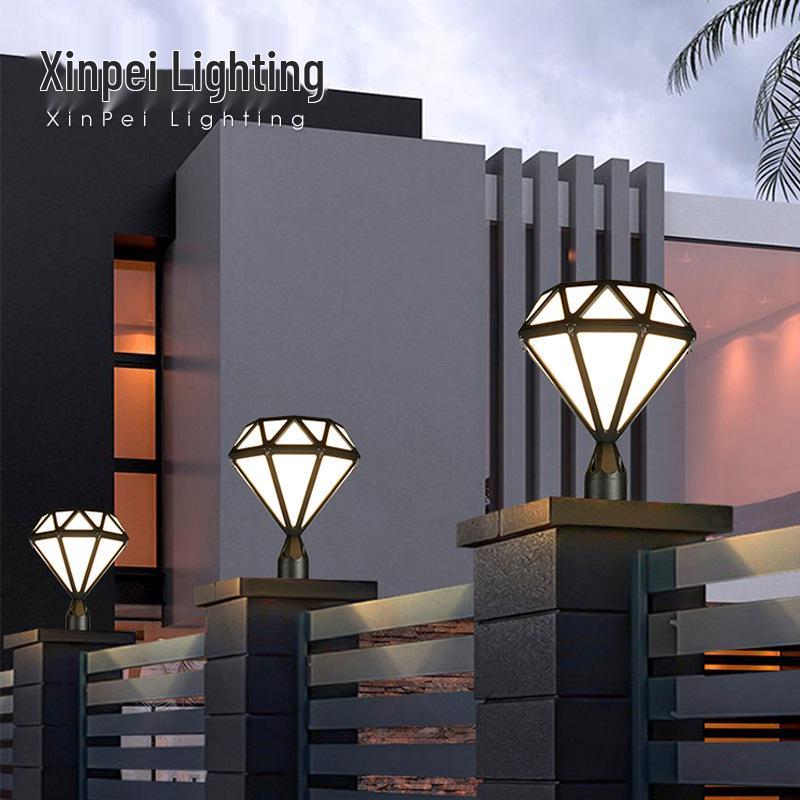 Super Bright LED Diamond Post Cap Light - Waterproof Outdoor Garden & Courtyard Lamp