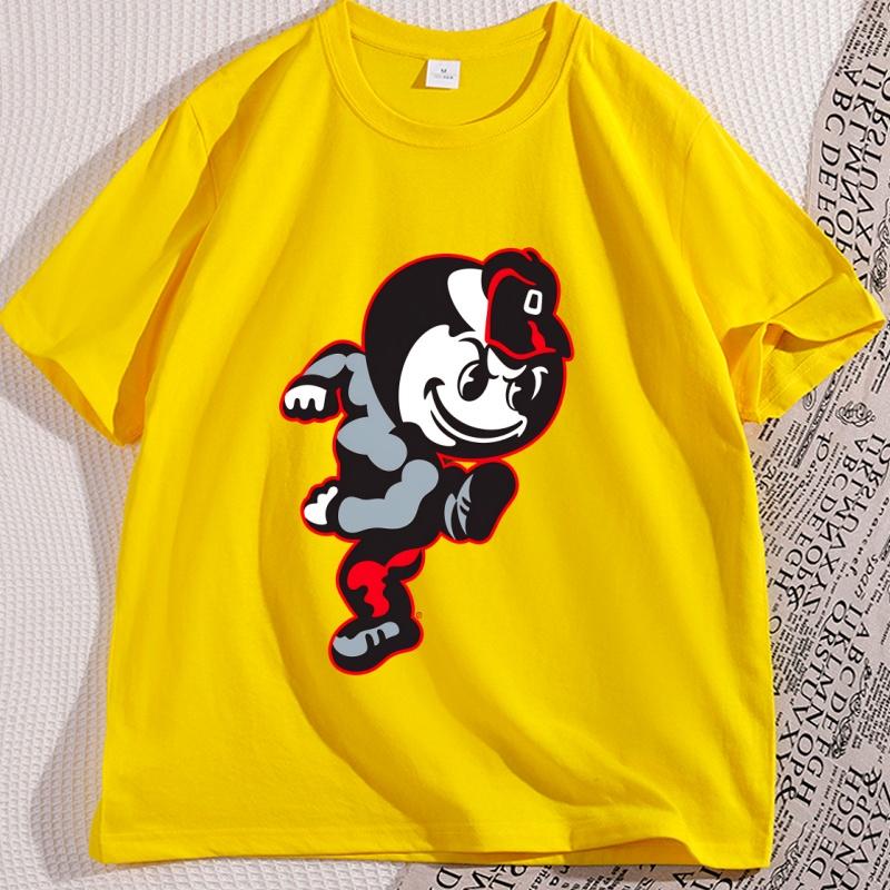 OhioState Buckeyes Printed T Shirt Vintage Brutus Graphic TShirt Football Tee for Men Women Casual Cotton Short Sleeve Tshirt
