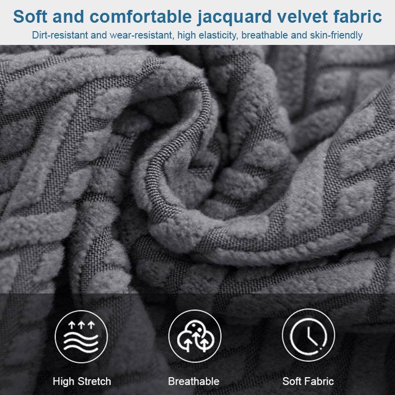 Nordic Checkered Jacquard Chair Cover SolidColor Stretch Seat Slipcover Spandex Chair Protector Kitchen Dining Room Home Wedding