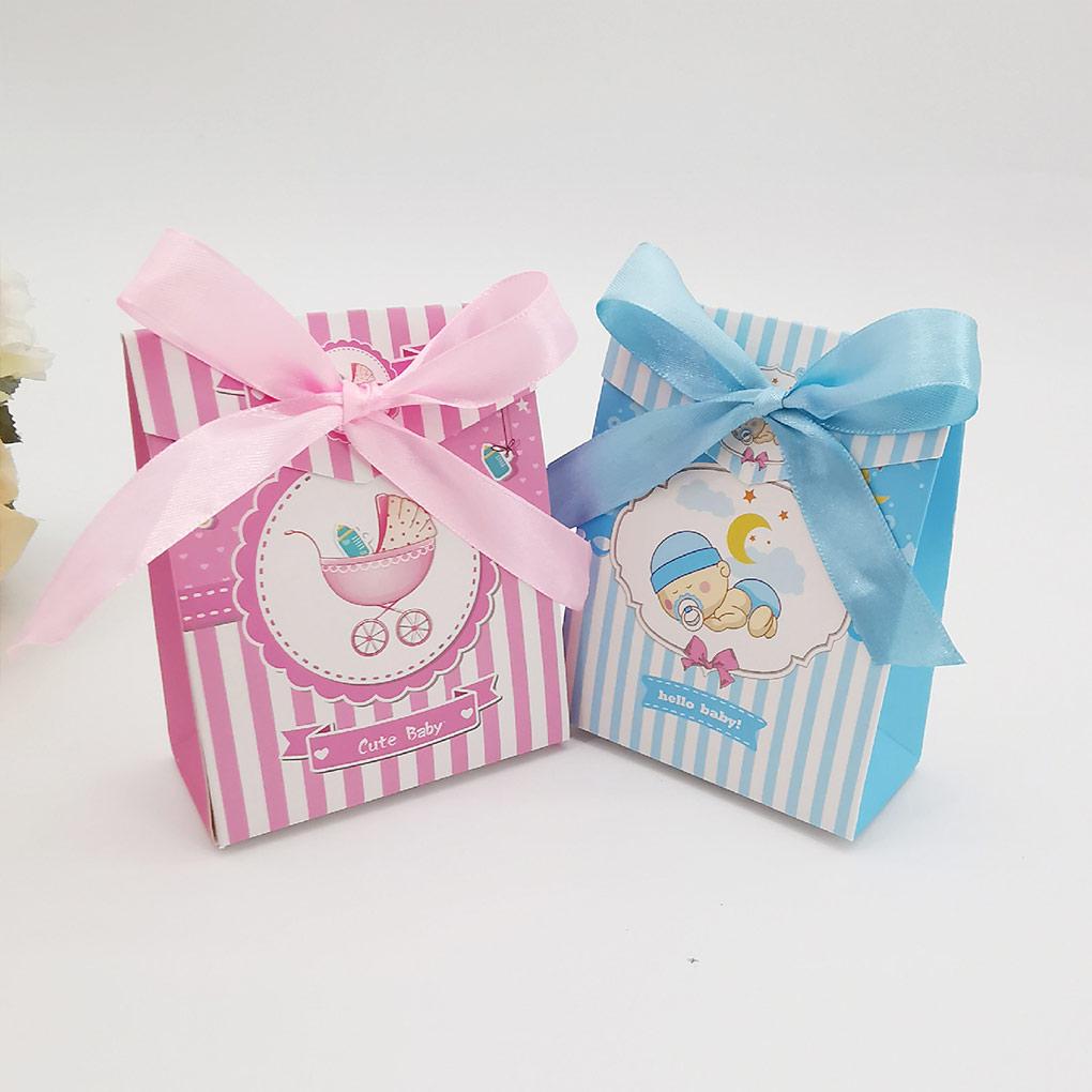 50 Pieces/Set Wedding Favors Candy Box with Ribbon Fashion Style Party Gift Boxes Pie Storage Birthday Ceremony