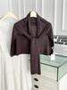 High-Quality Solid Color Women's Shawl: Versatile Spring/Autumn Outerwear, Decorative Knotting, Warm Neck Protection Scarf