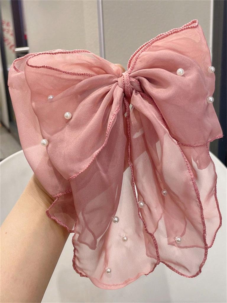 1 Damen süße Chiffon Schleife Haarnadel Koreanische Ausgabe Koreanischer Kopfschmuck Haarspange Spitze Premium Haaraccessoire Hinterkopf