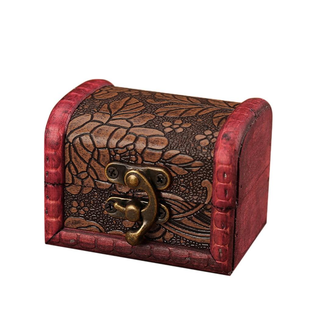 

Шкатулка для драгоценностей, винтажная деревянная шкатулка ручной работы с металлическим замком для хранения драгоценностей, сокровище, жемчуг коричневый