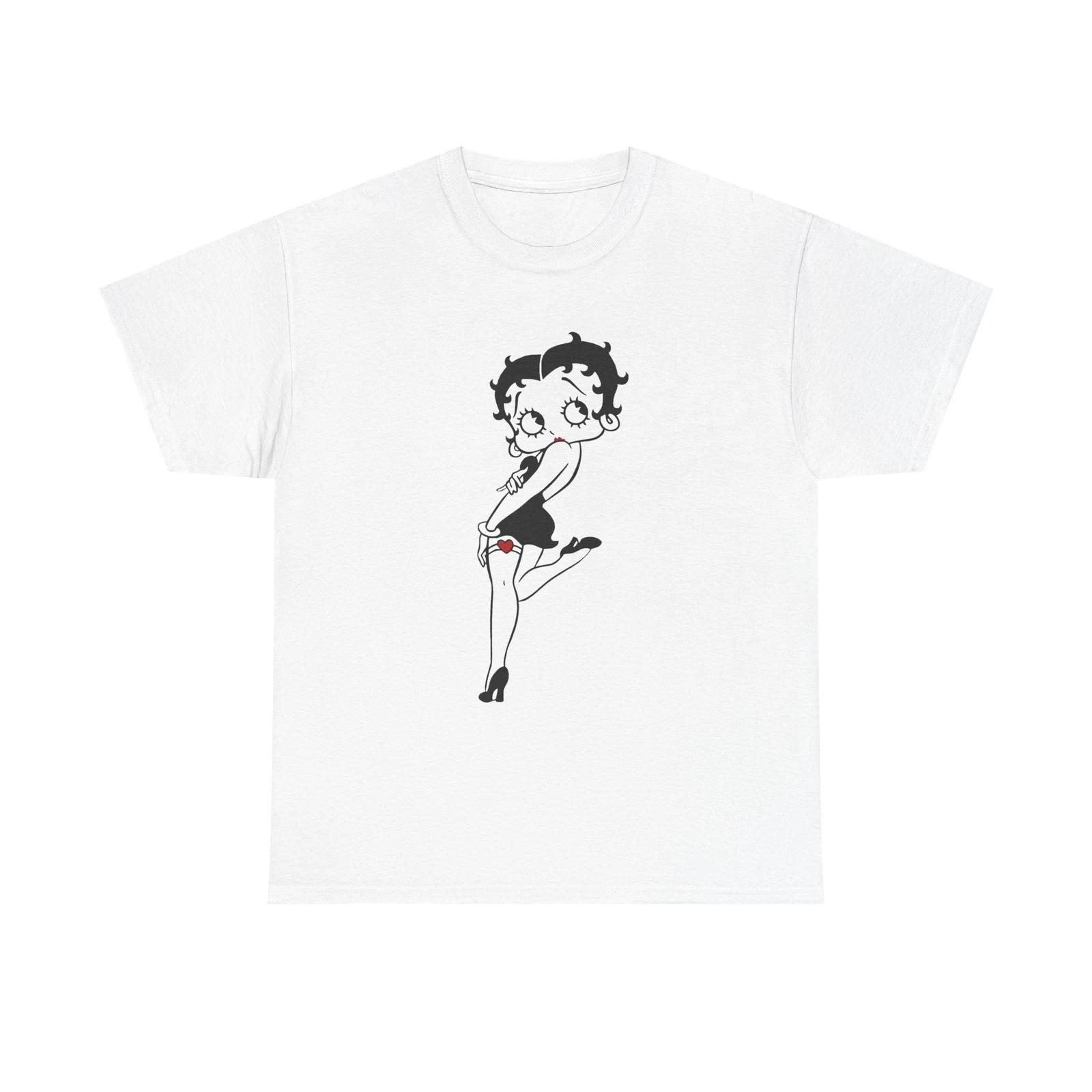Men s and Women s T-shirts Betty Boop Graphic Tee, Vintage Cartoon L