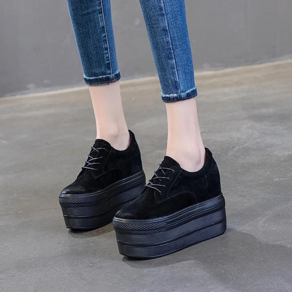 Fashion Matsu Cake Shoes for Women Spring New Thick Sole Inner Heightening Retro Color Polishing Single Shoe Women Platform Shoes Heels
